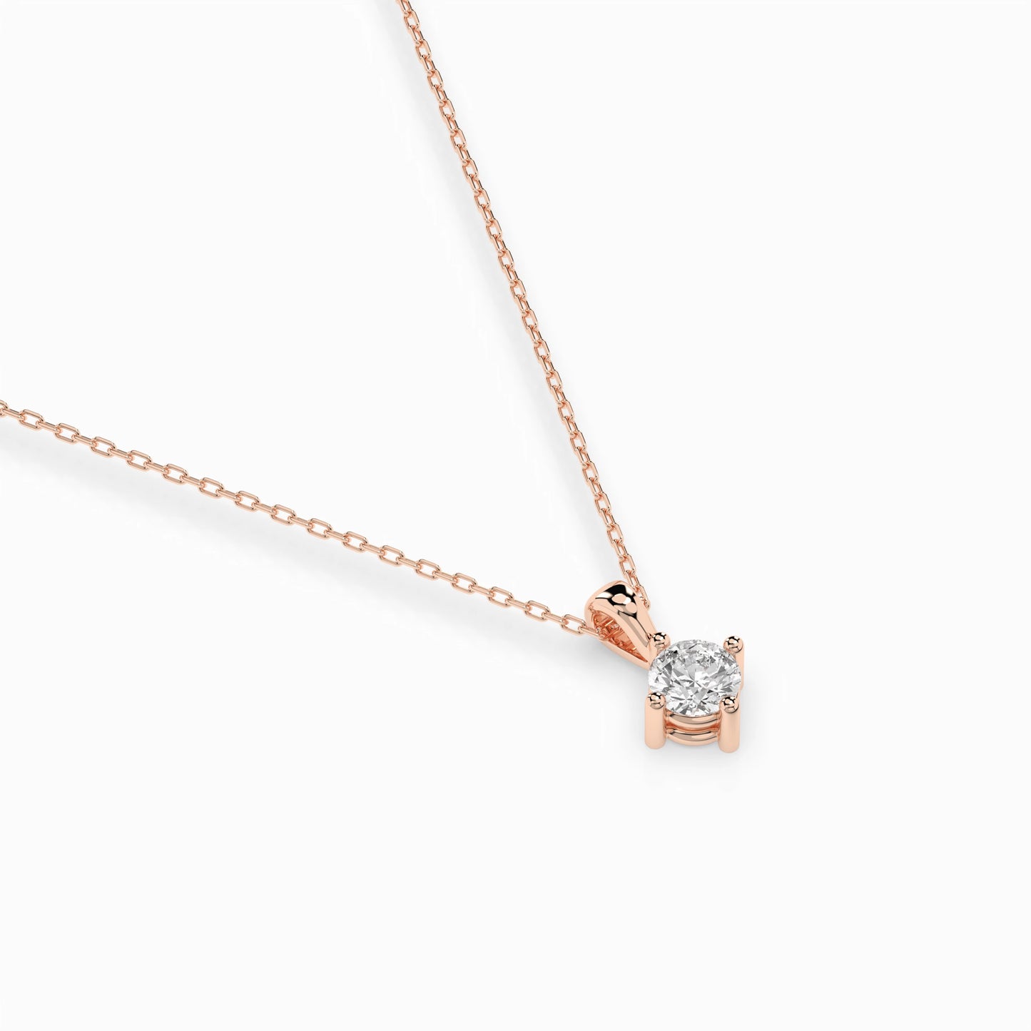 Solitaire Necklace (Round), 0.1 ct — 104-10011(3.0)
