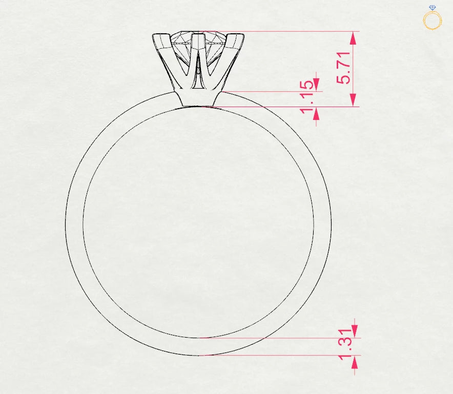 Solitaire Ring (Round), 0.5 ct — 101-10040(5.1)