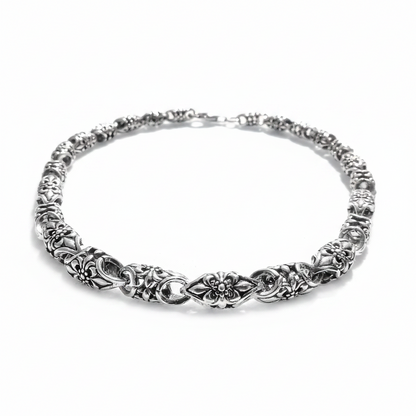 Gents Silver Bracelet | Solid Sterling Silver Chunky Link Design | Qutahia Jewellery