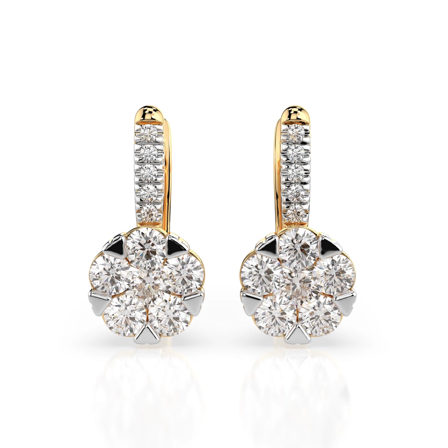 Illusion Earring (Round), 0.3 ct — 102-10015/4(3.4)
