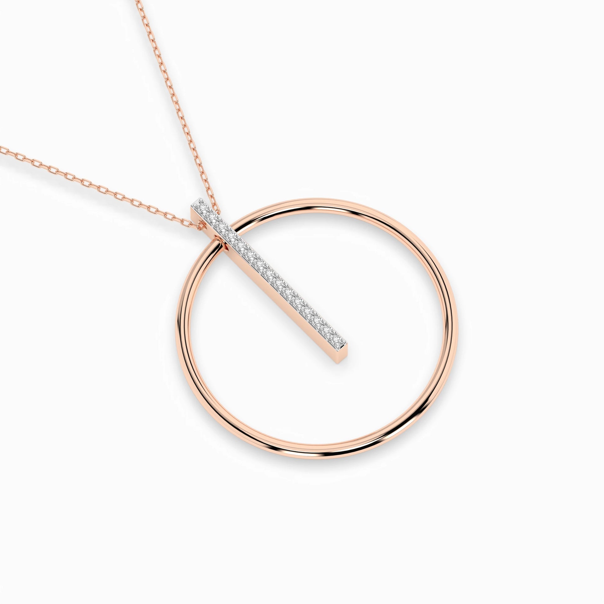 Minimalism Necklace (Round), 0.09 ct — 104-10047