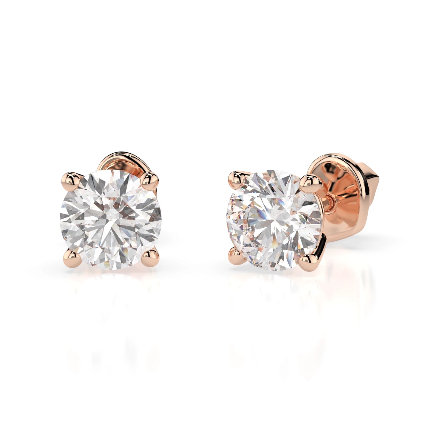 Solitaire Butterfly Earring (Round), 0.9 ct — 102-10012/1(4.8)