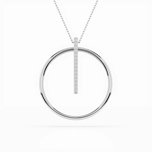 Minimalism Necklace (Round), 0.09 ct — 104-10047