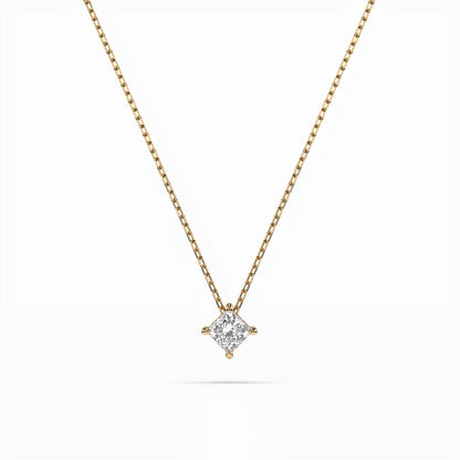 Solitaire Necklace (Princess), 0.1 ct — 104-10055(2.5)PR