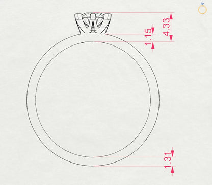 Solitaire Ring (Round), 0.3 ct — 101-10040(4.2)