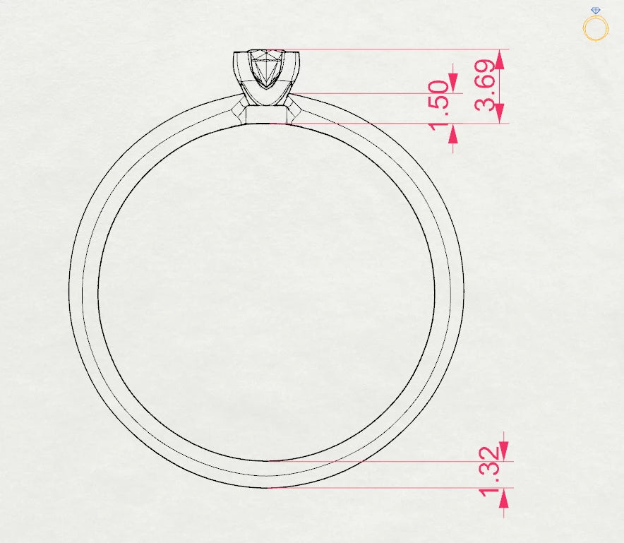 Solitaire Ring (Round), 0.1 ct — 101-10089(3.0)