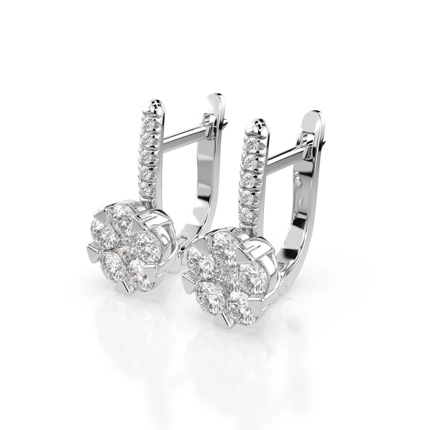 Illusion Earring (Round), 0.3 ct — 102-10015/4(3.4)
