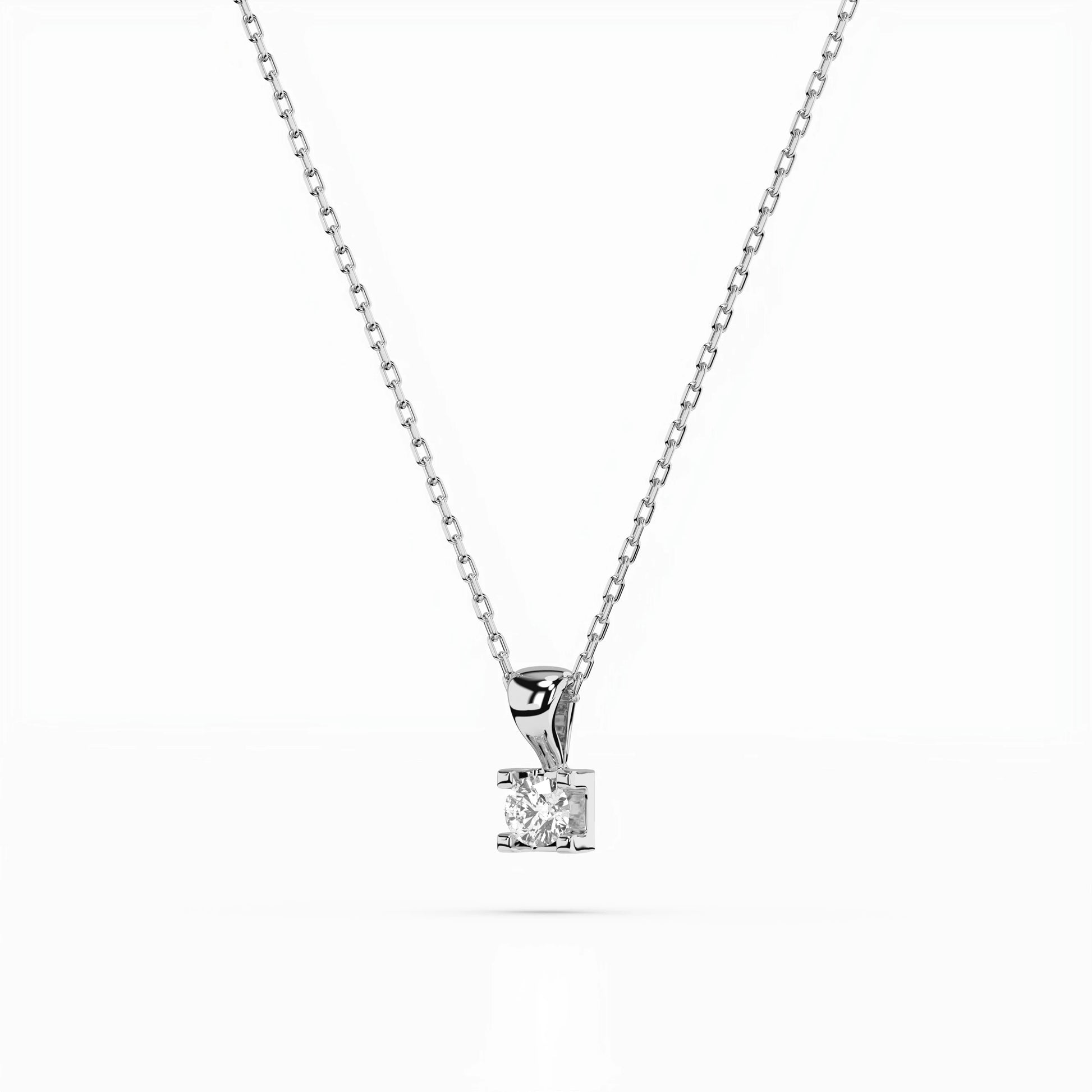 Solitaire Necklace (Round), 0.15 ct — 104-10013(3.4)