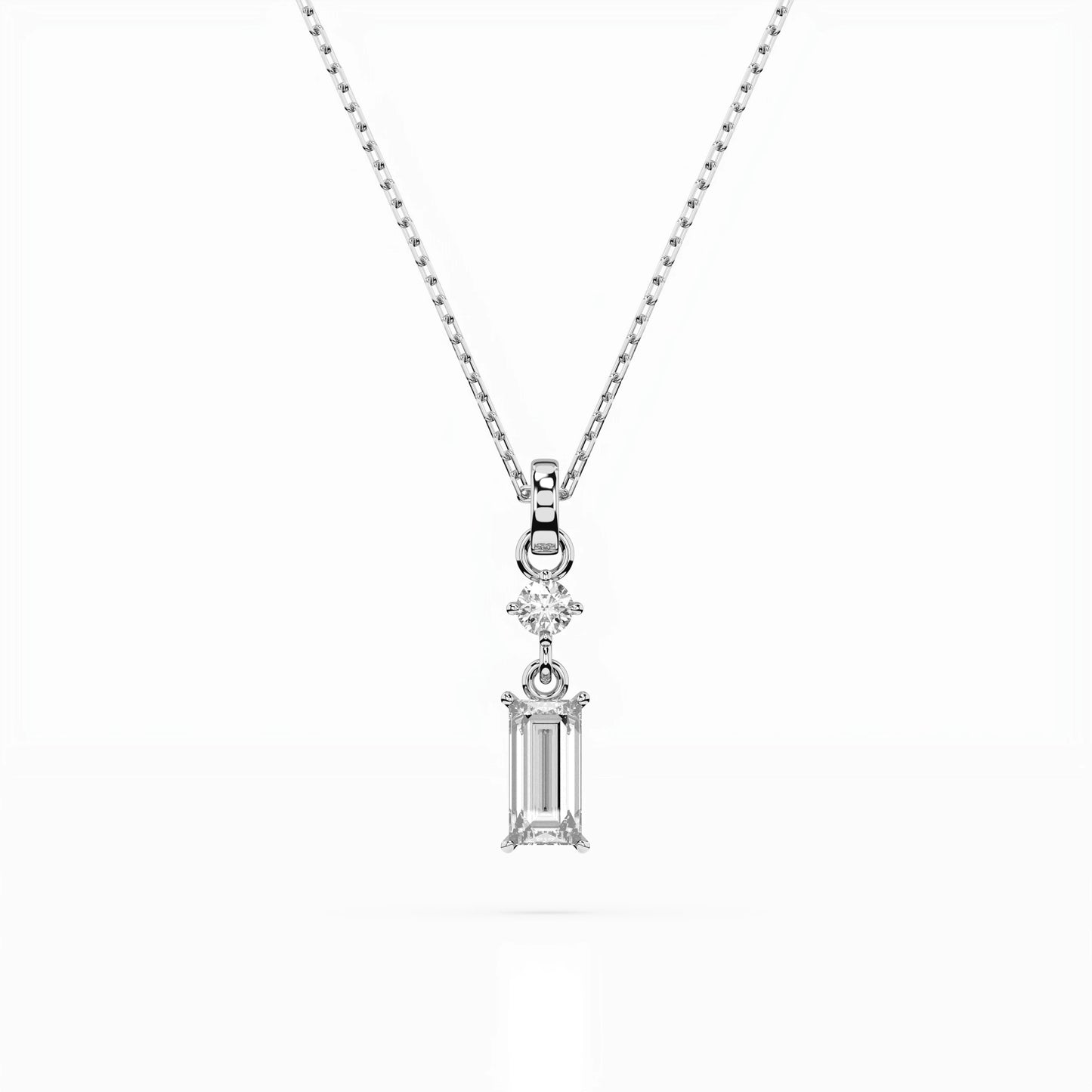Solitaire Necklace (Baguette), 0.04 ct — 104-10071/2(0.30)BAQ