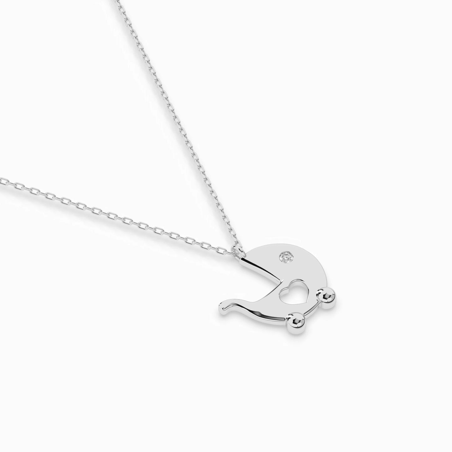 Minimalism Necklace (Round), 0.01 ct — 104-10029