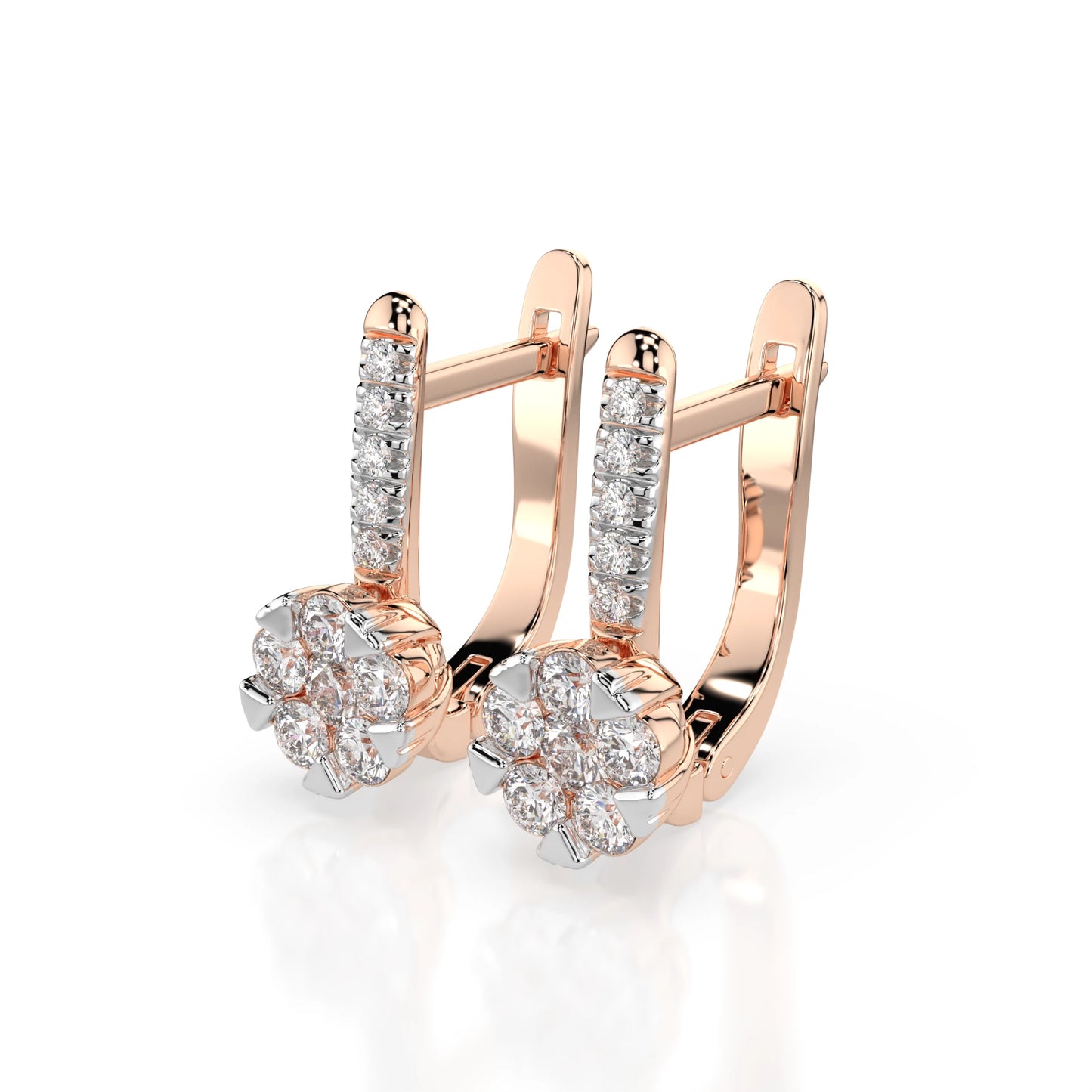 Illusion Earring (Round), 0.12 ct — 102-10015/4(2.5)