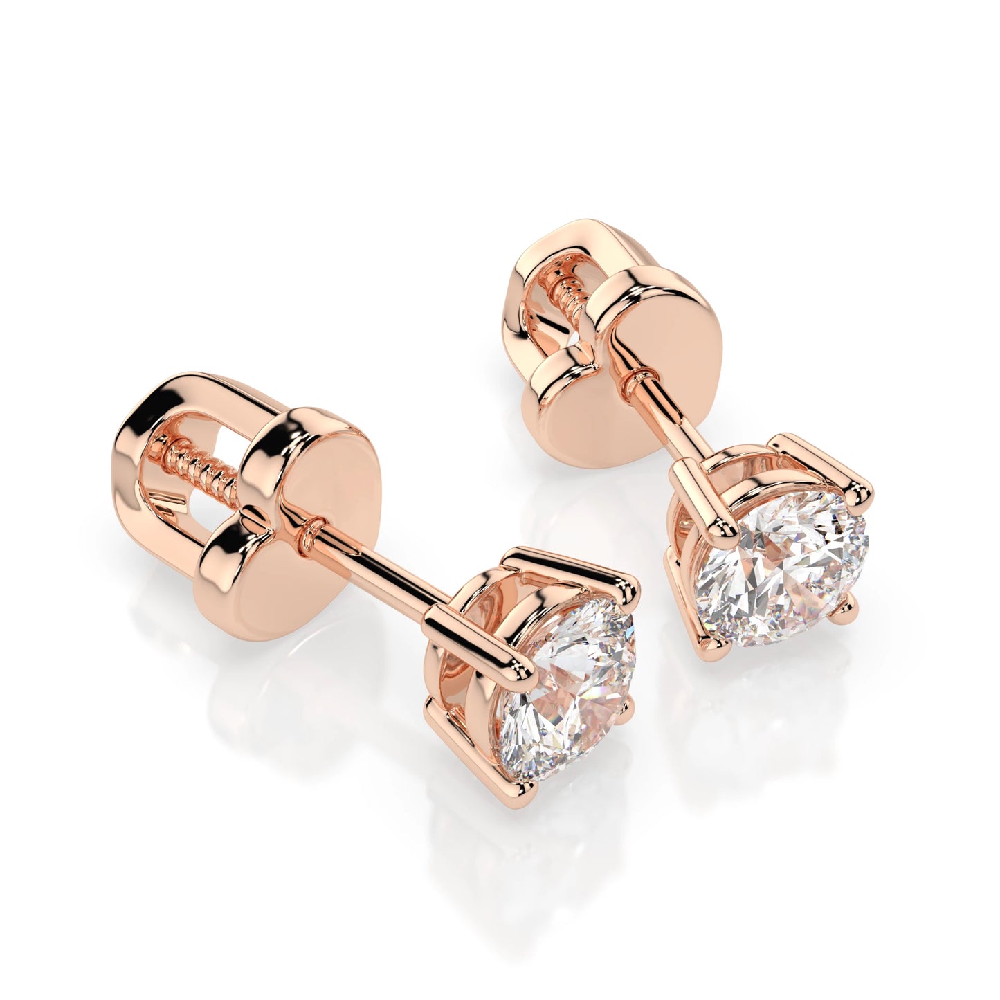 Solitaire Butterfly Earring (Round), 0.6 ct — 102-10012/1(4.2)