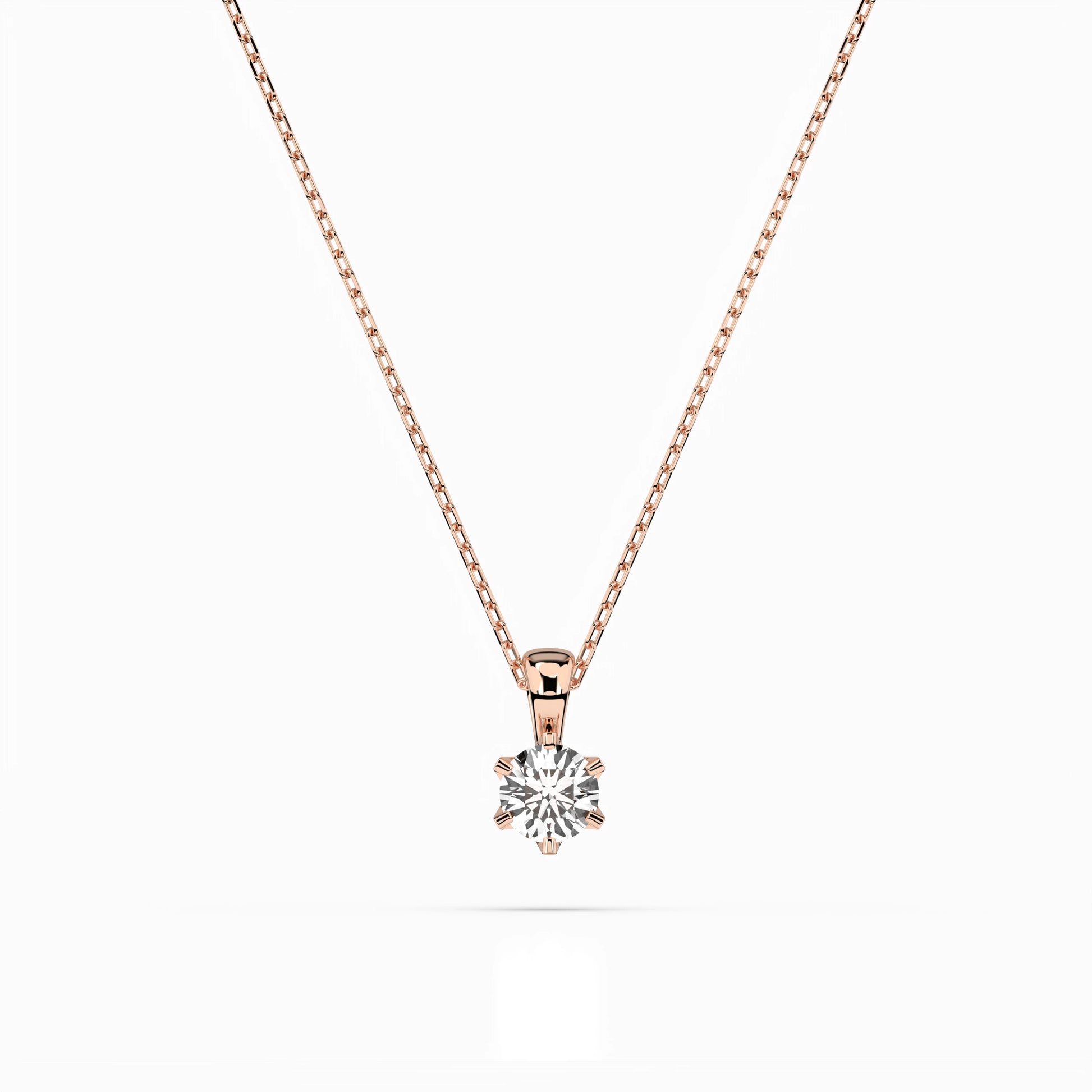 Solitaire Necklace (Round), 0.2 ct — 104-10004(3.7)