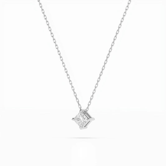 Solitaire Necklace (Princess), 0.1 ct — 104-10055(2.5)PR