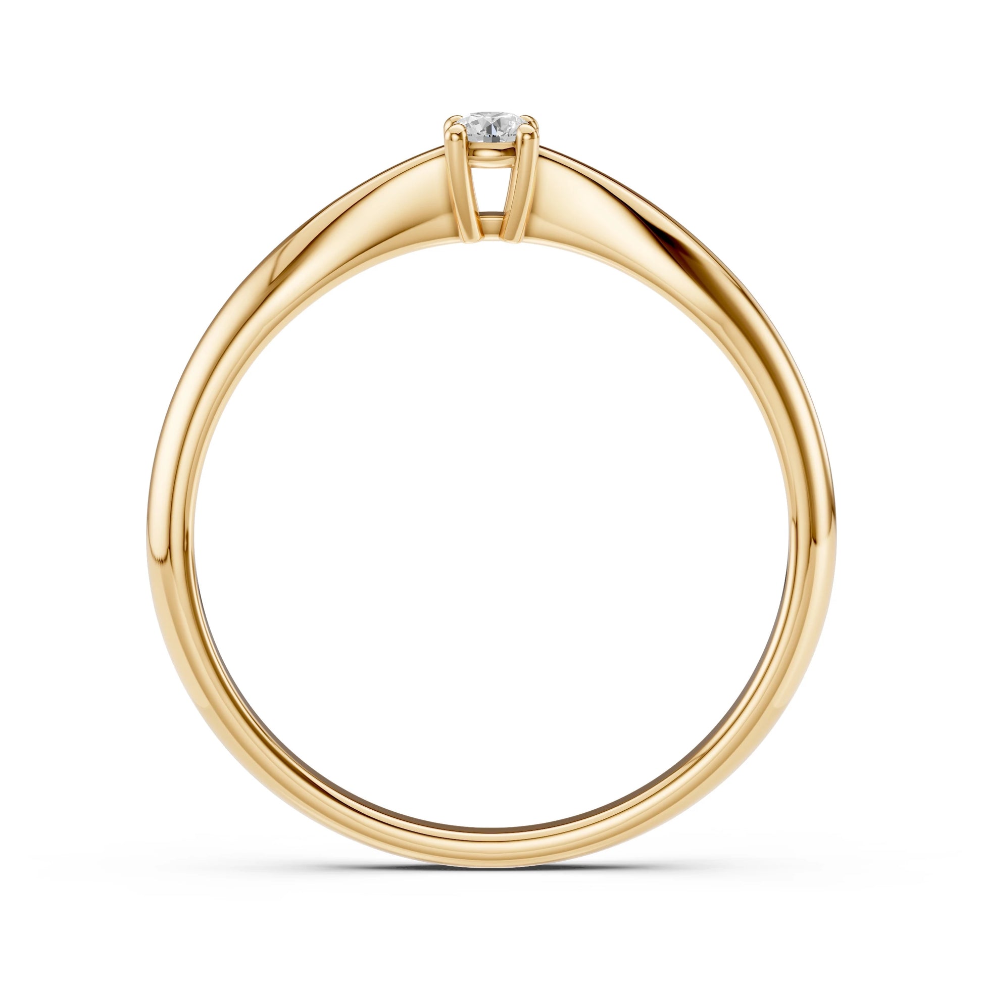Solitaire Ring (Round), 0.1 ct — 101-10021(3.0)