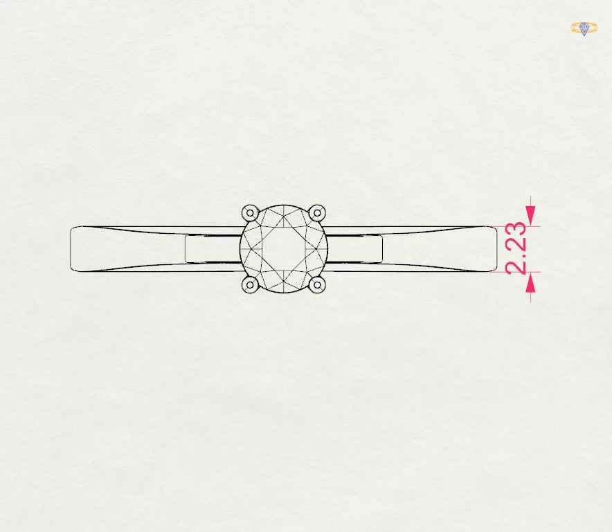 Solitaire Ring (Round), 0.3 ct — 101-10012/1(4.2)