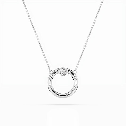 Minimalism Necklace (Round), 0.03 ct — 104-10056