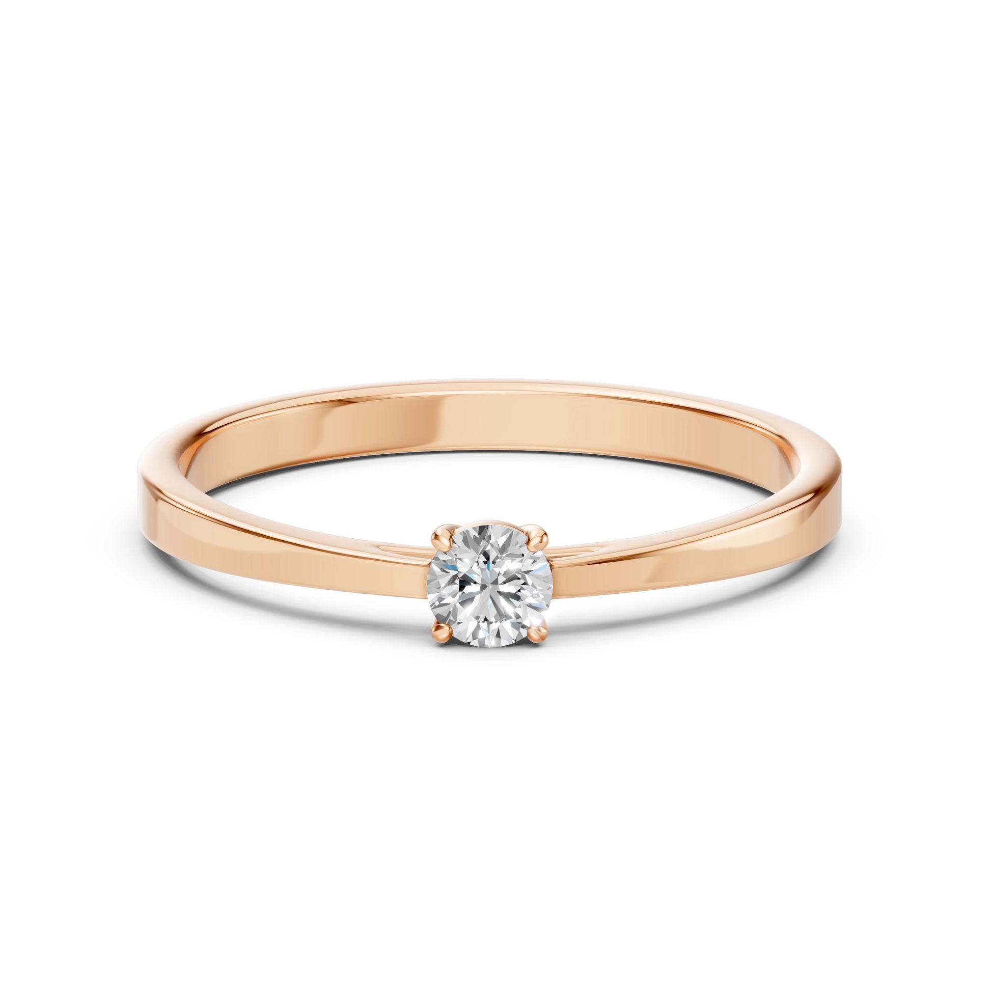 Solitaire Ring (Round), 0.2 ct — 101-10012/1(3.7)