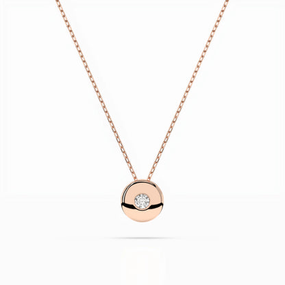Solitaire Necklace (Round), 0.04 ct — 104-10015(2.2)