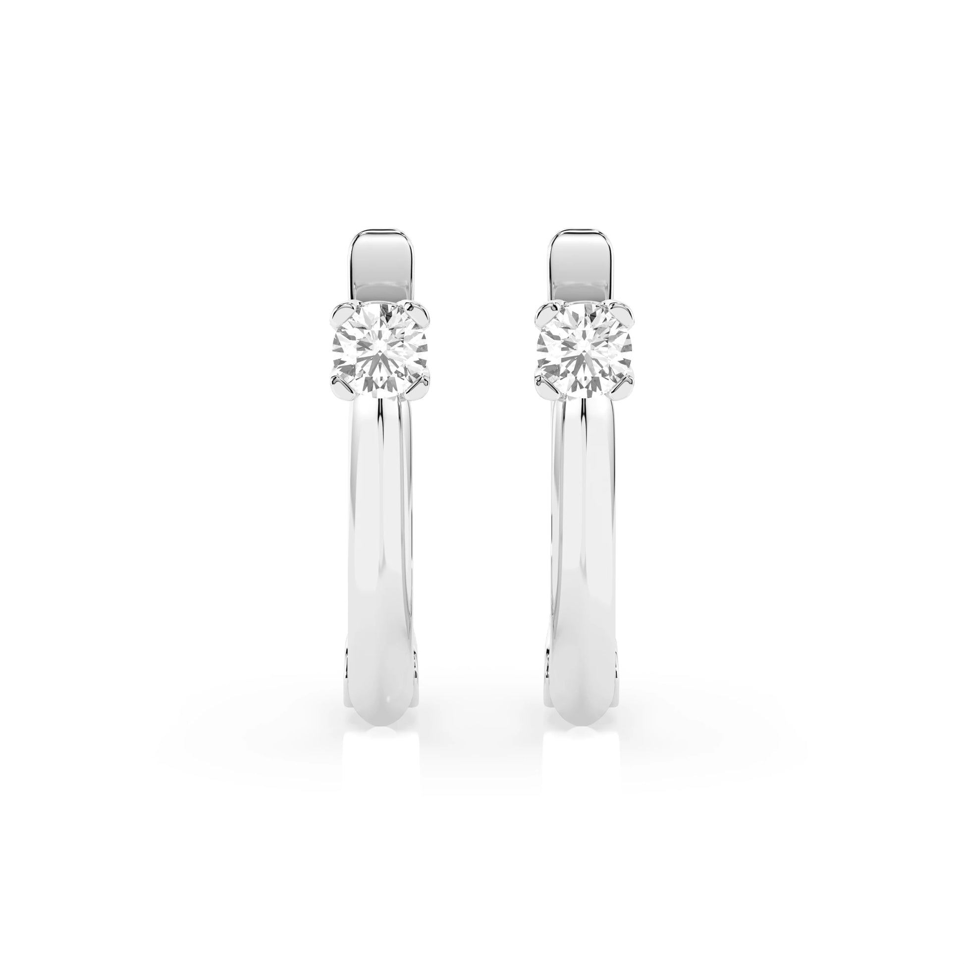 Solitaire English Lock Earring (Round), 0.2 ct — 102-10089(3.0)
