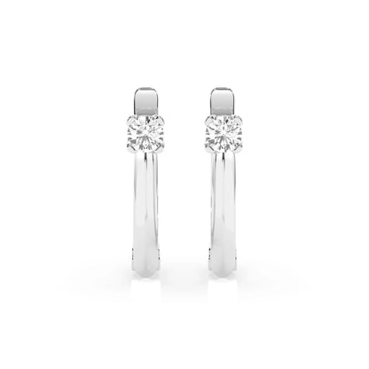Solitaire English Lock Earring (Round), 0.2 ct — 102-10089(3.0)