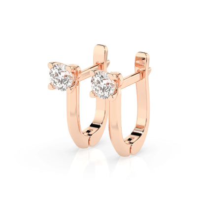 Solitaire English Lock Earring (Round), 0.6 ct — 102-10089(4.2)