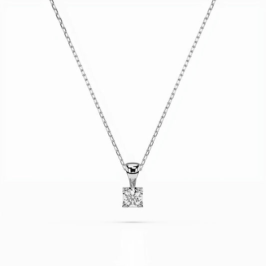 Solitaire Necklace (Round), 0.08 ct — 104-10013(2.7)