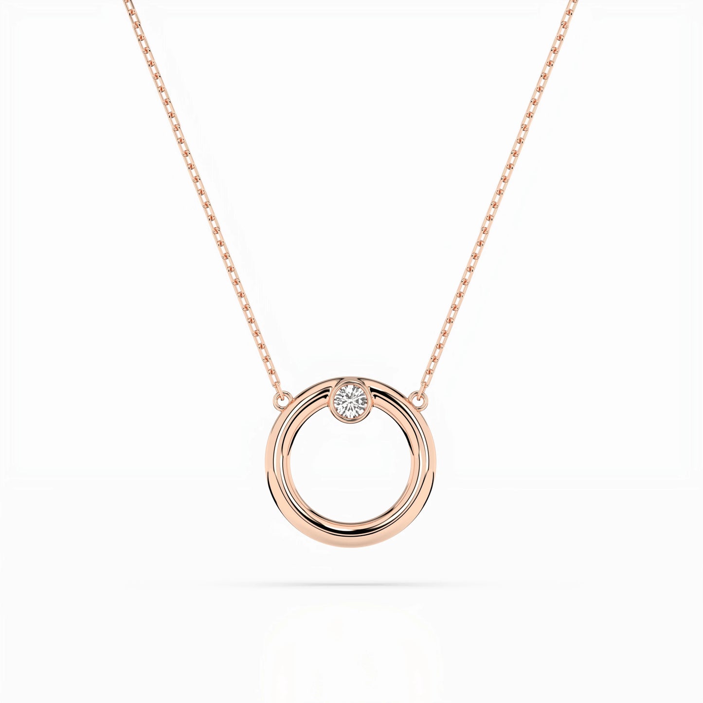 Minimalism Necklace (Round), 0.03 ct — 104-10056
