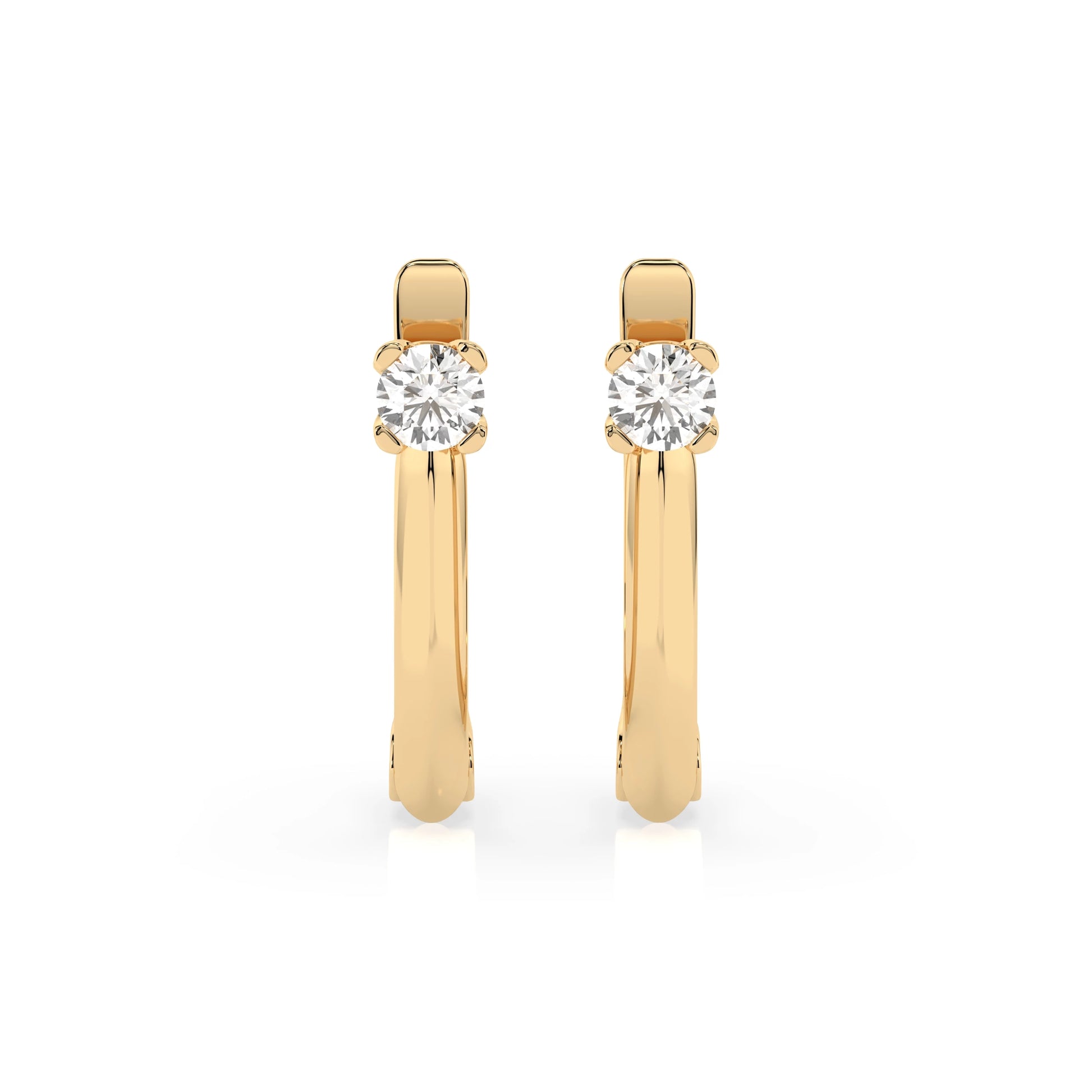 Solitaire English Lock Earring (Round), 0.12 ct — 102-10089(2.5)
