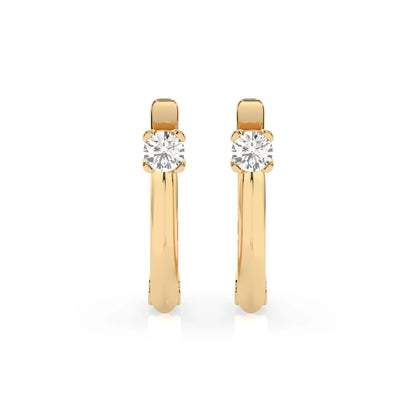 Solitaire English Lock Earring (Round), 0.12 ct — 102-10089(2.5)