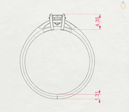 Solitaire Ring (Round), 0.45 ct — 101-10012/1(4.8)