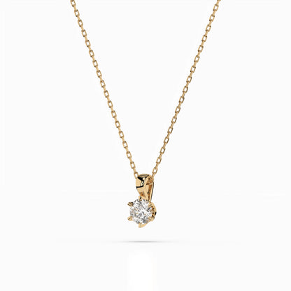 Solitaire Necklace (Round), 0.2 ct — 104-10004(3.7)