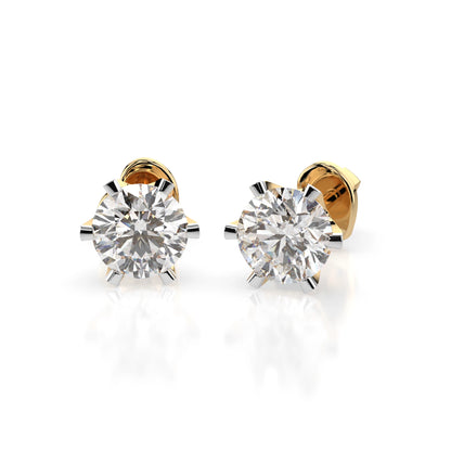 Solitaire Butterfly Earring (Round), 1.4 ct — 102-10040/1(5.7)