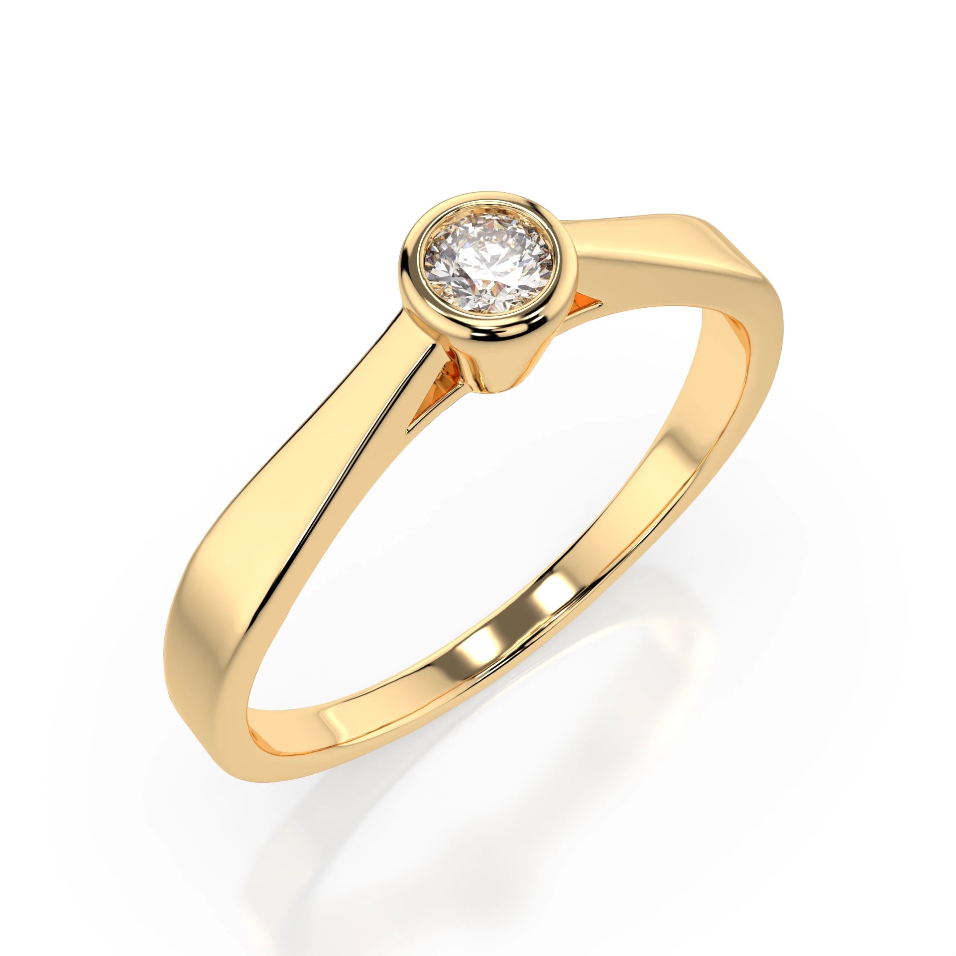 Solitaire Ring (Round), 0.15 ct — 101-10010(3.4)