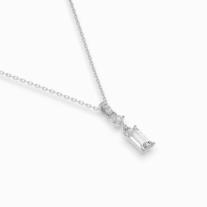 Solitaire Necklace (Baguette), 0.04 ct — 104-10071/3(0.30)BAQ