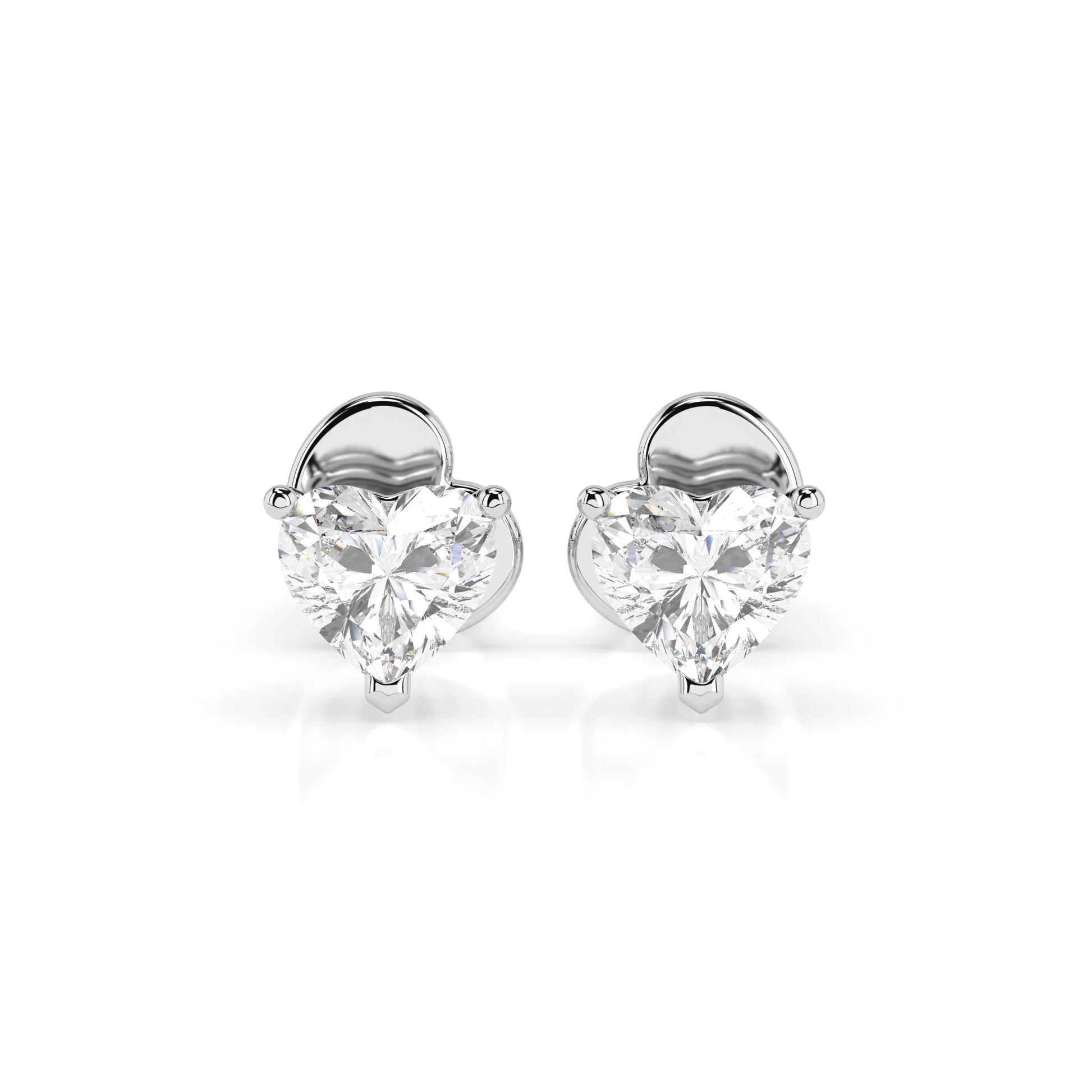 Solitaire Butterfly Earring (Heart), 0.6 ct — 102-10190(0.30)HRT