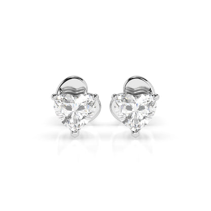 Solitaire Butterfly Earring (Heart), 0.6 ct — 102-10190(0.30)HRT