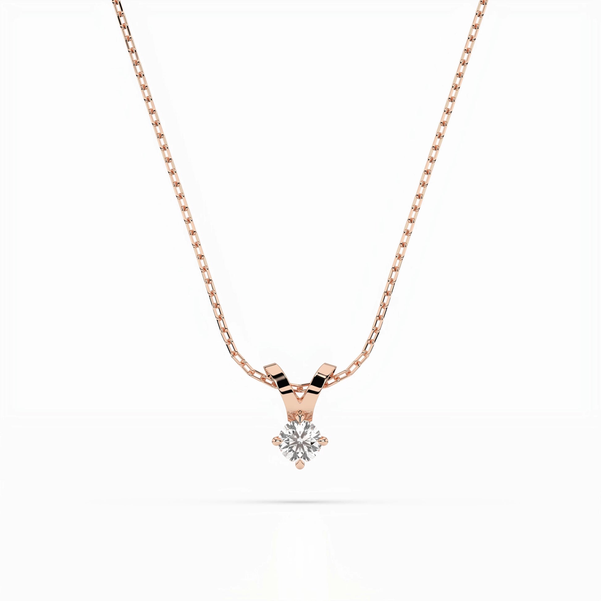 Solitaire Necklace (Round), 0.2 ct — 104-10037(3.7)