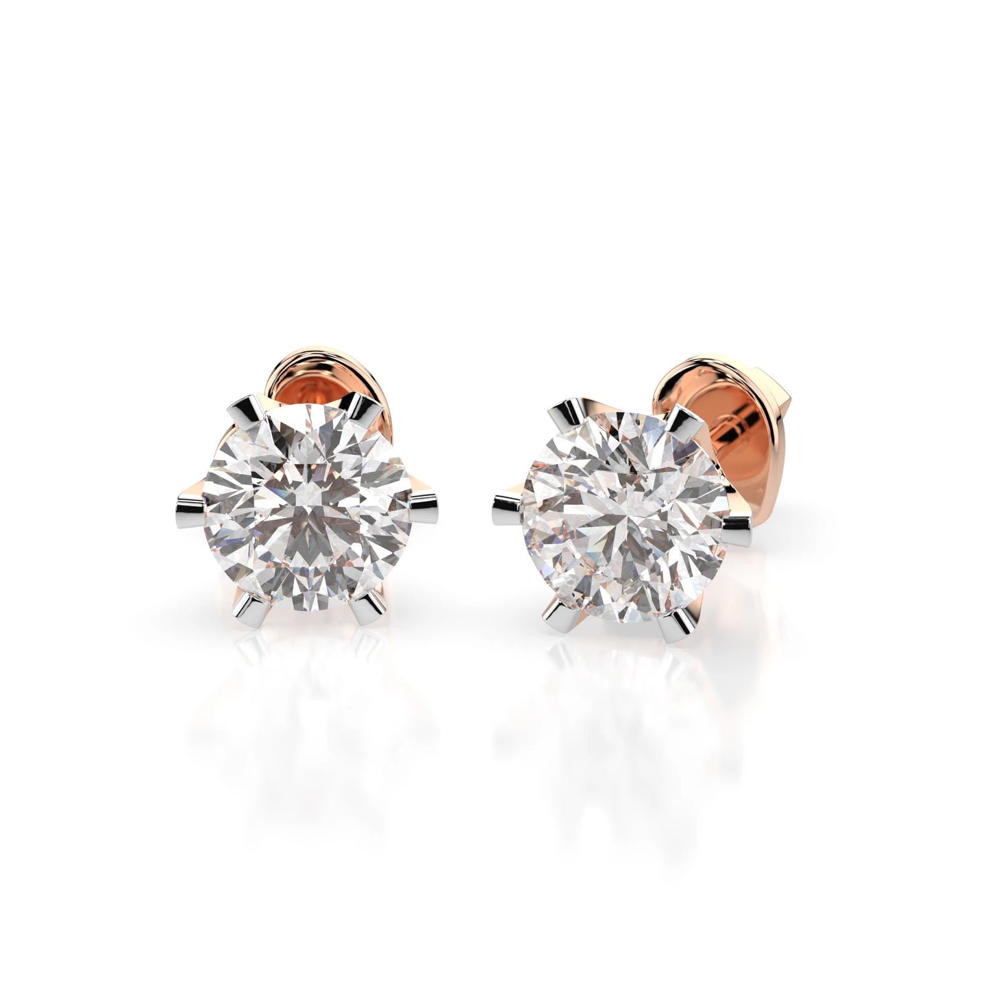 Solitaire Butterfly Earring (Round), 1.4 ct — 102-10040/1(5.7)