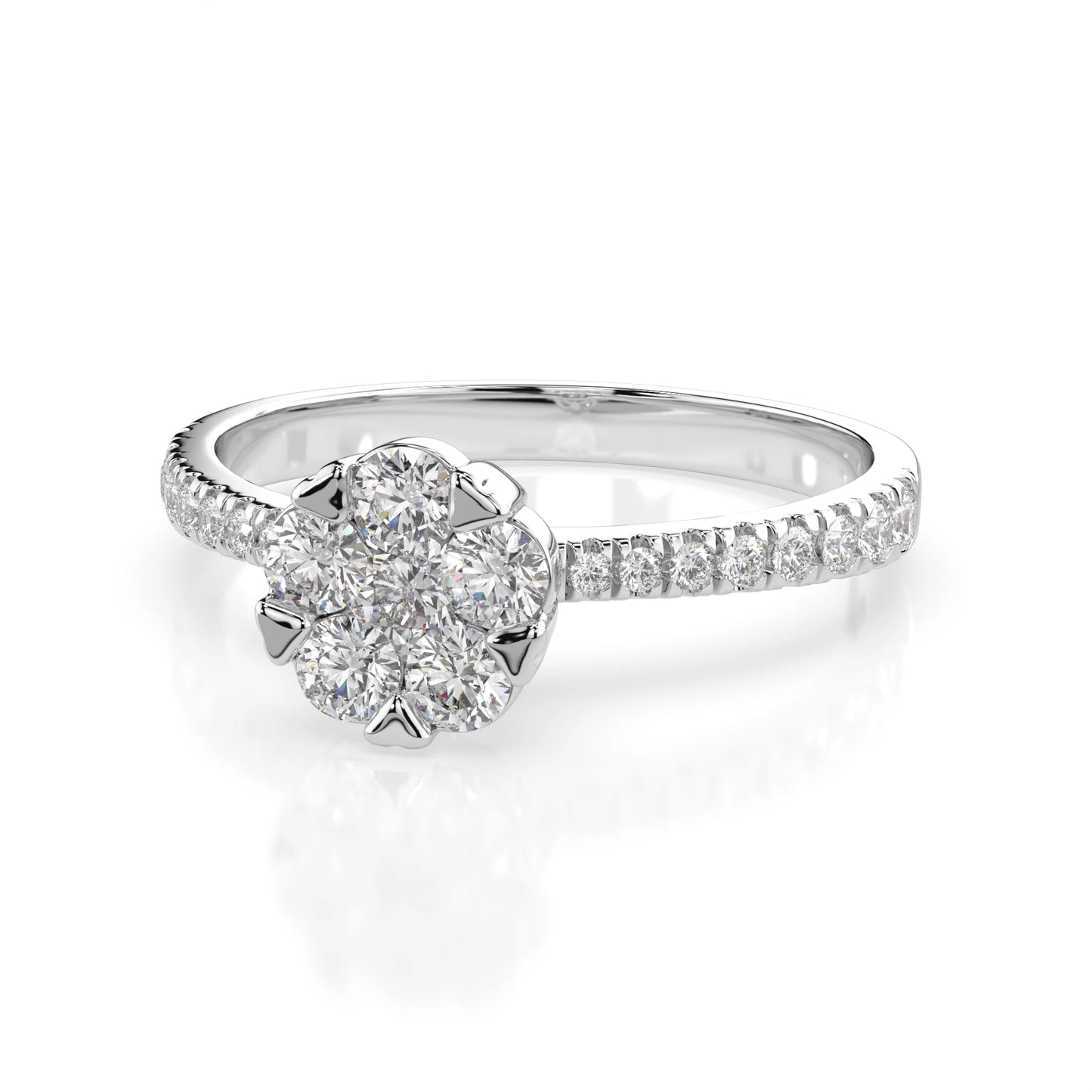 Illusion Ring (Round), 0.1 ct — 101-10015/4(3.0)