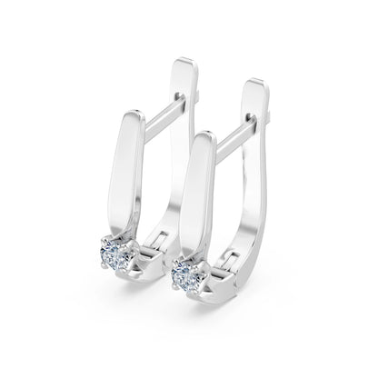 Solitaire English Lock Earring, 0.15 ct — 102-10046(2.7)