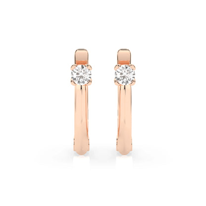 Solitaire English Lock Earring (Round), 0.2 ct — 102-10089(3.0)