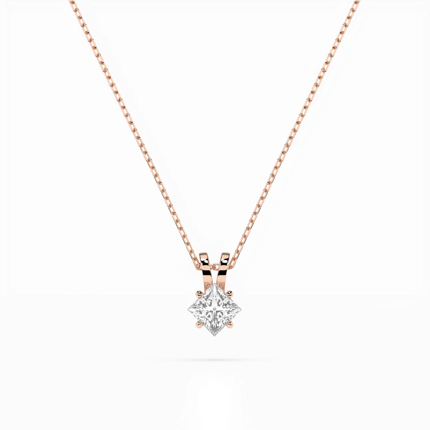 Solitaire Necklace (Princess), 0.3 ct — 104-10070(0.30)PR