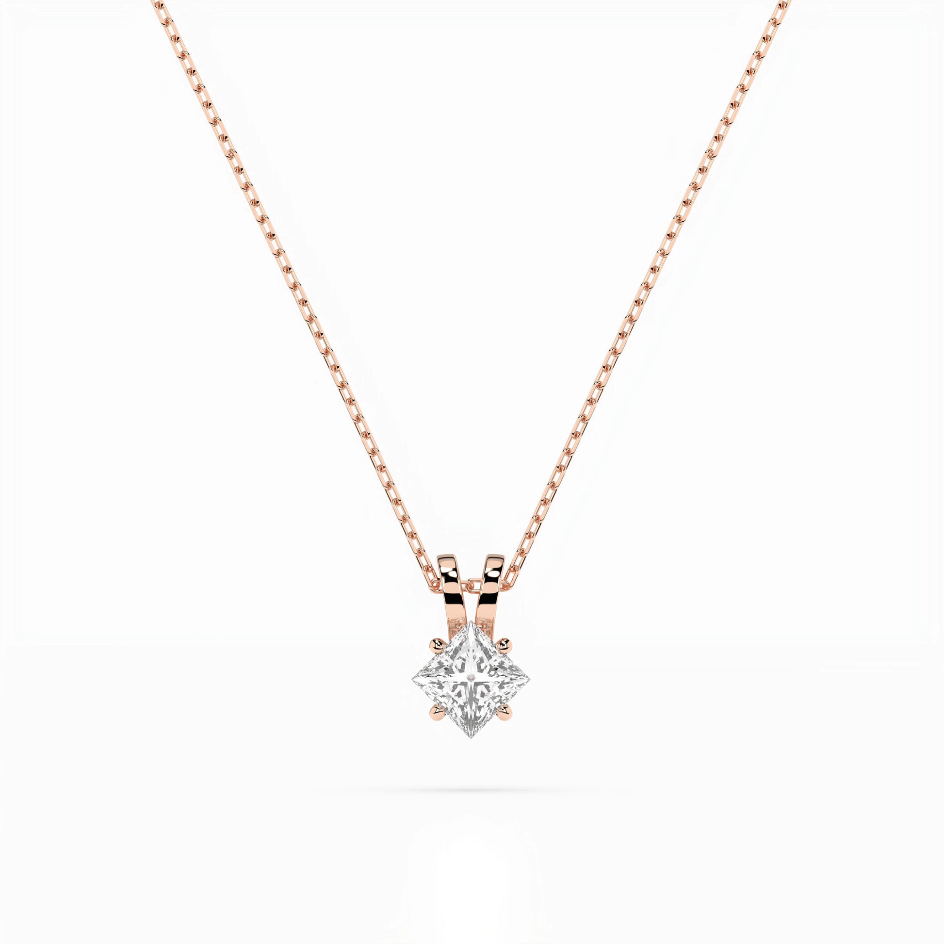 Solitaire Necklace (Princess), 0.3 ct — 104-10070(0.30)PR
