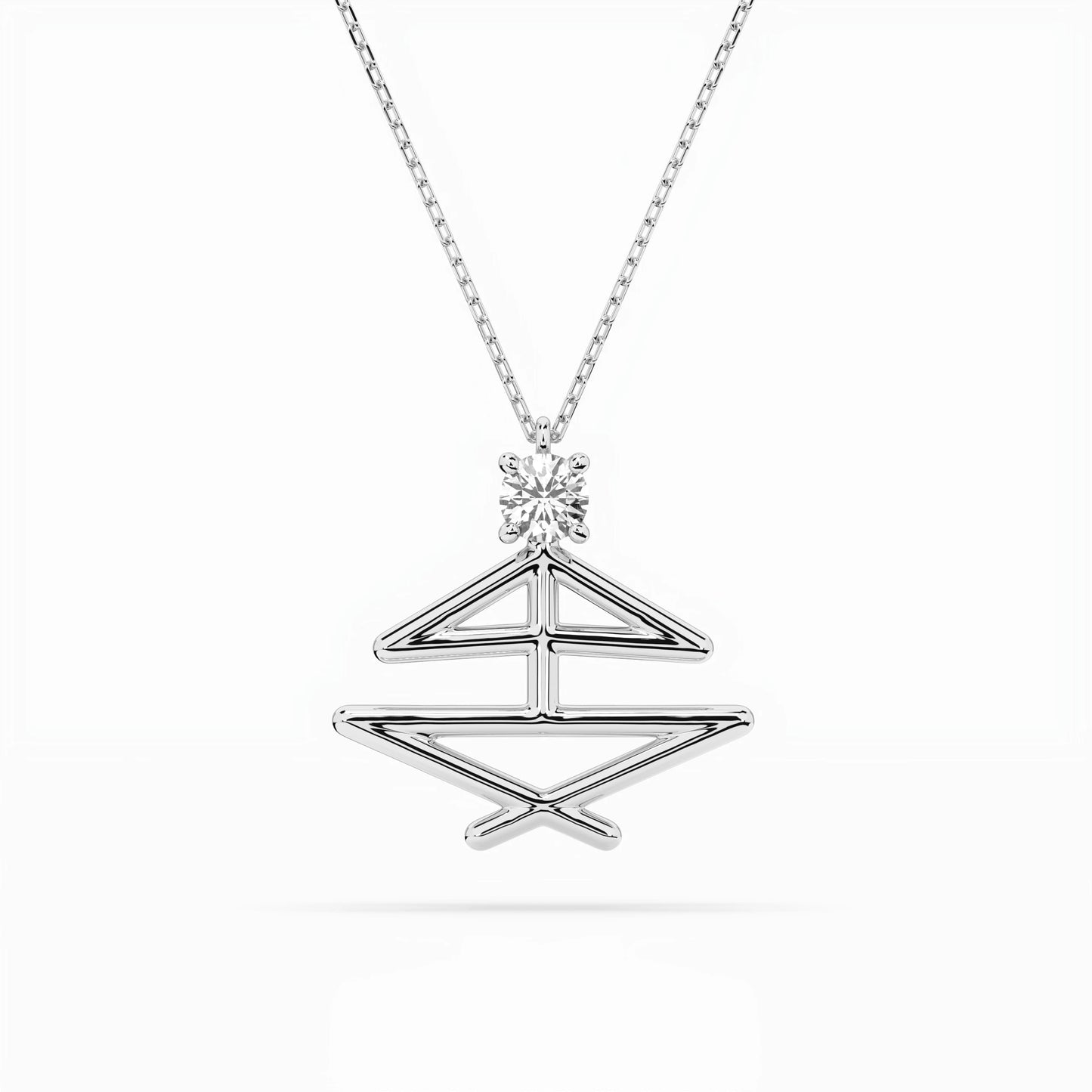 Minimalism Necklace (Round), 0.1 ct — 104-10064