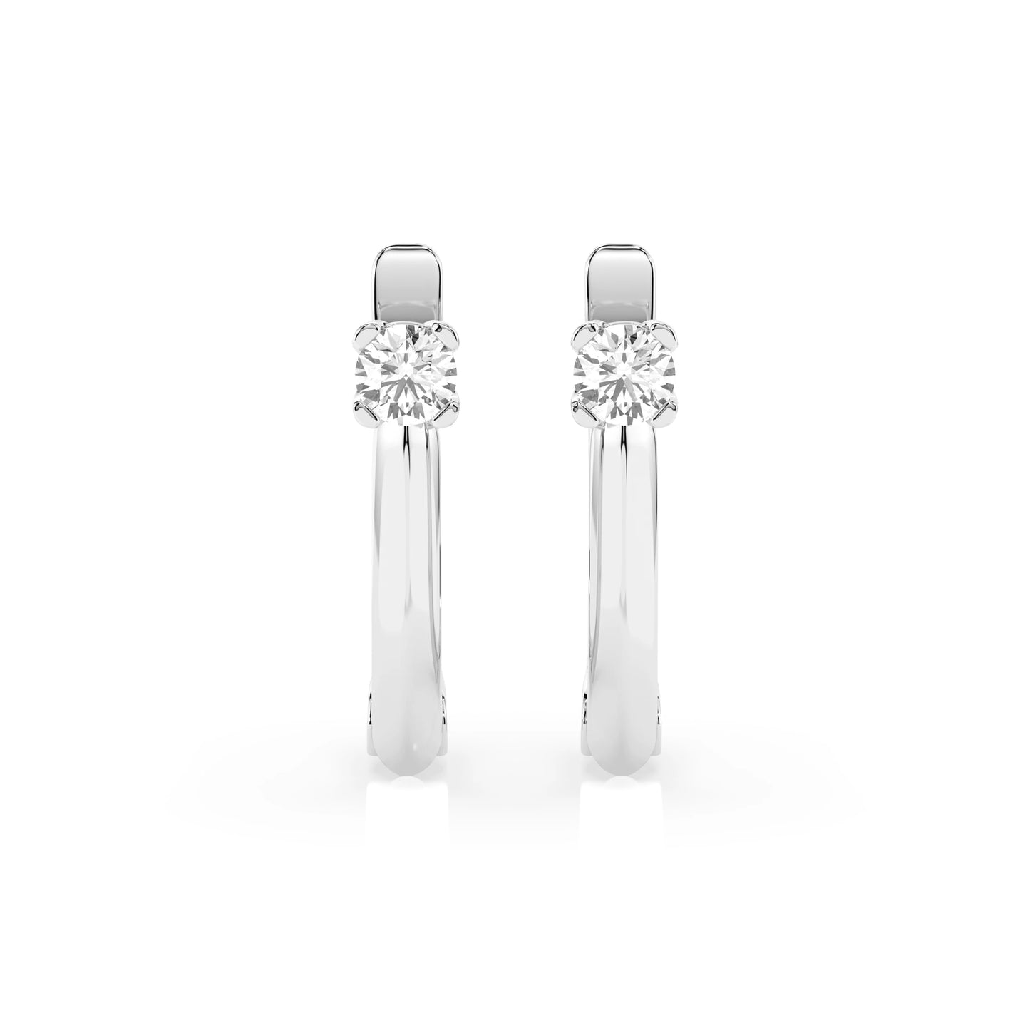 Solitaire English Lock Earring (Round), 0.12 ct — 102-10089(2.5)