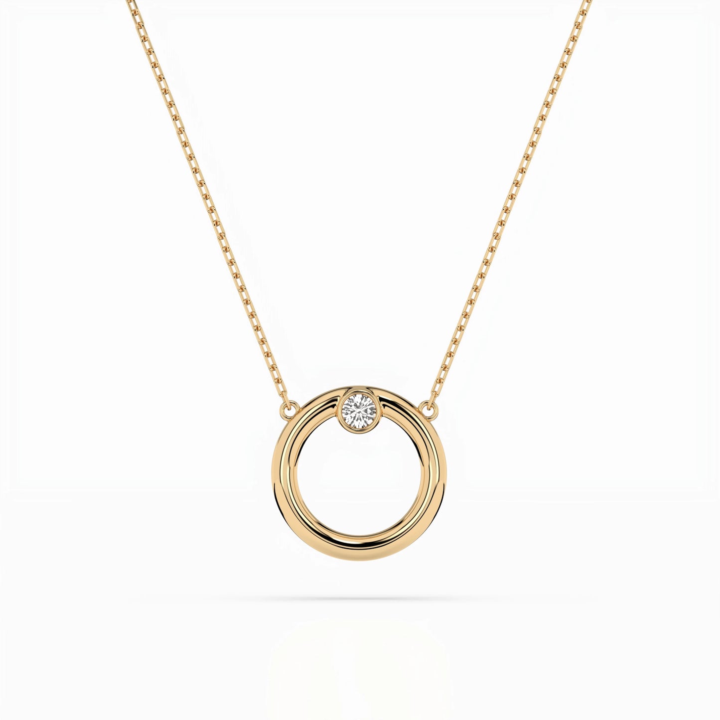 Minimalism Necklace (Round), 0.03 ct — 104-10056