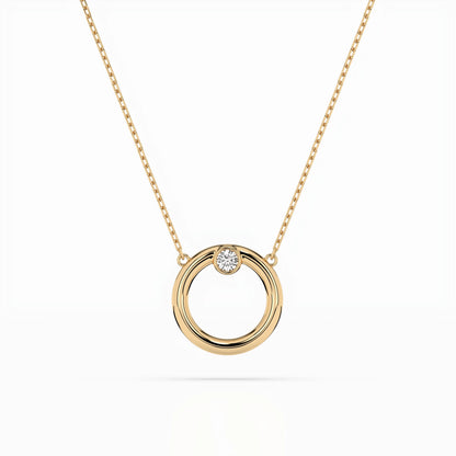 Minimalism Necklace (Round), 0.03 ct — 104-10056
