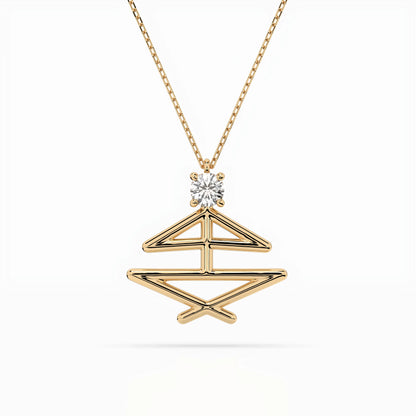 Minimalism Necklace (Round), 0.1 ct — 104-10064