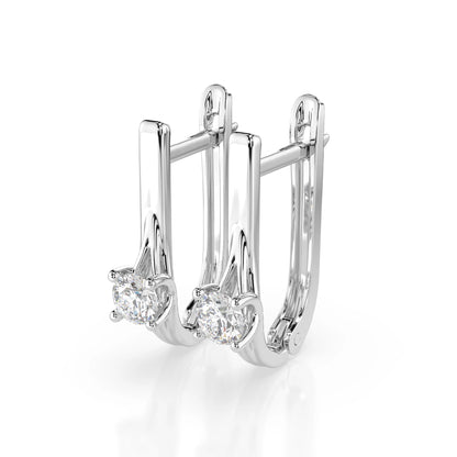 Solitaire English Lock Earring (Round), 0.2 ct — 102-10014(3.0)